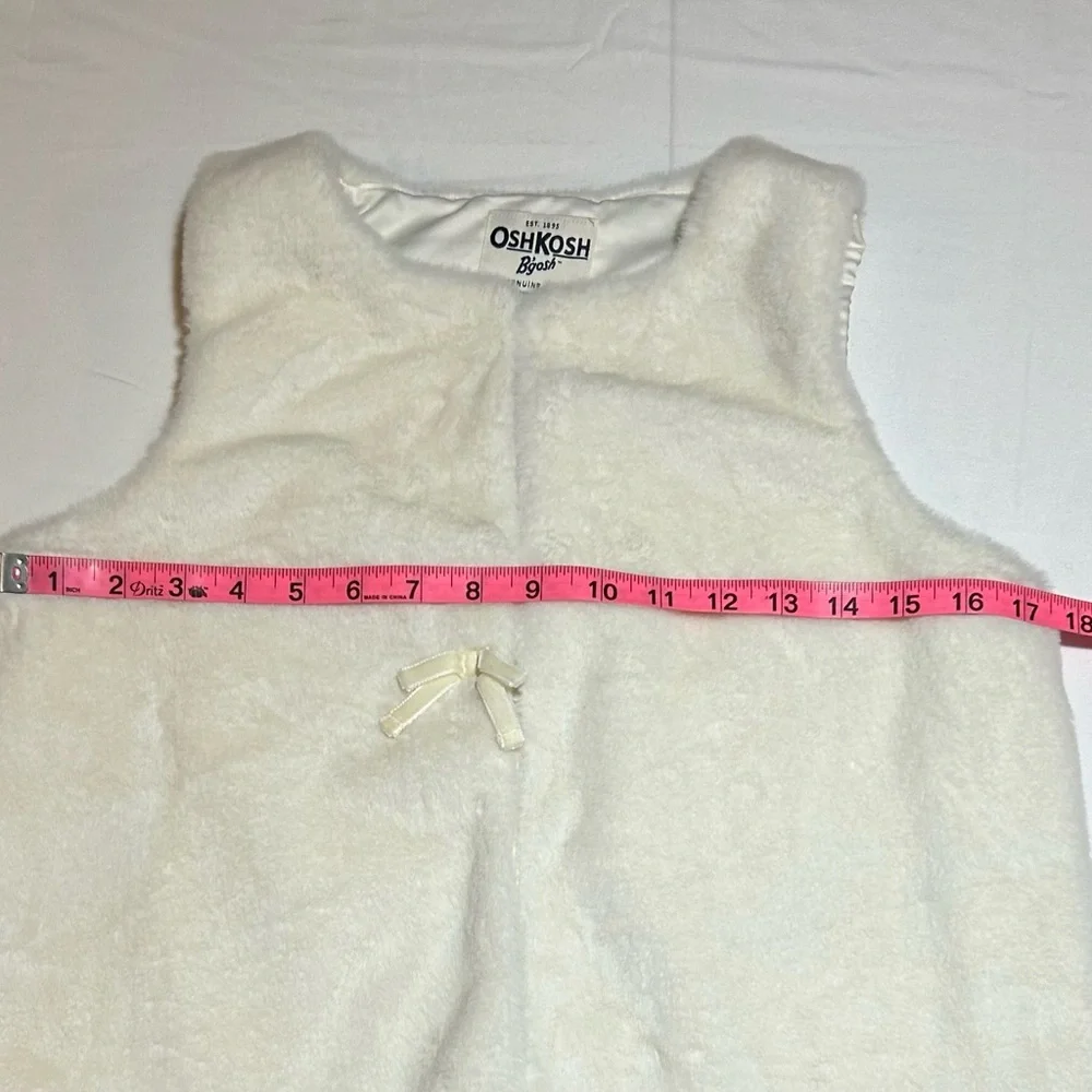 OshKosh B'gosh Girls Size 14 Ivory Faux Fur Lined Vest Sleeveless